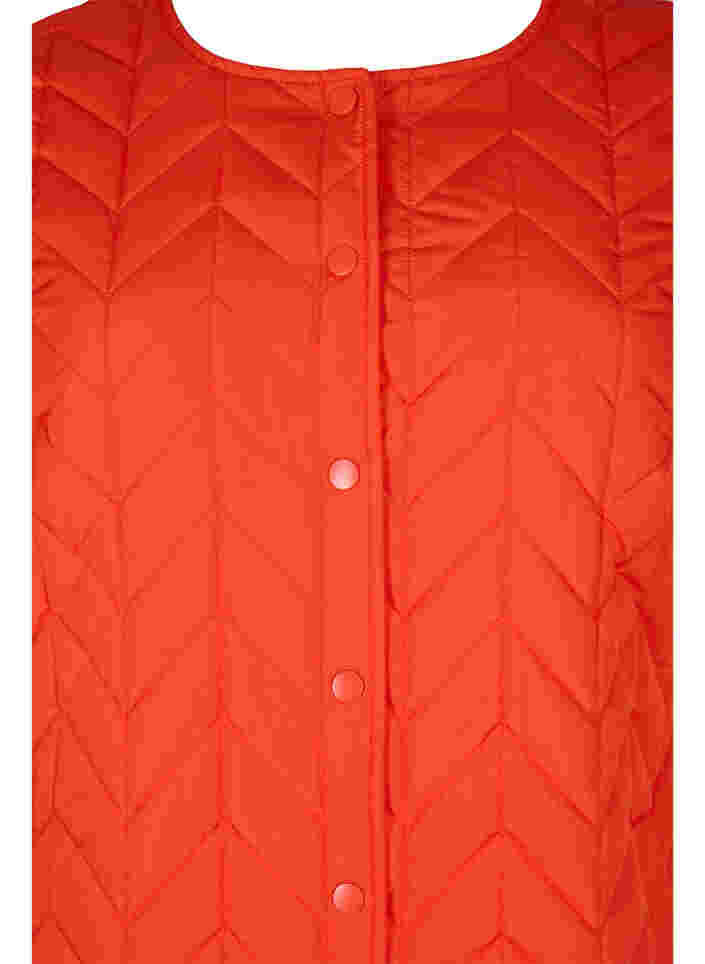 Quiltet jakke med knapper, Tangerine Tango, Packshot image number 2