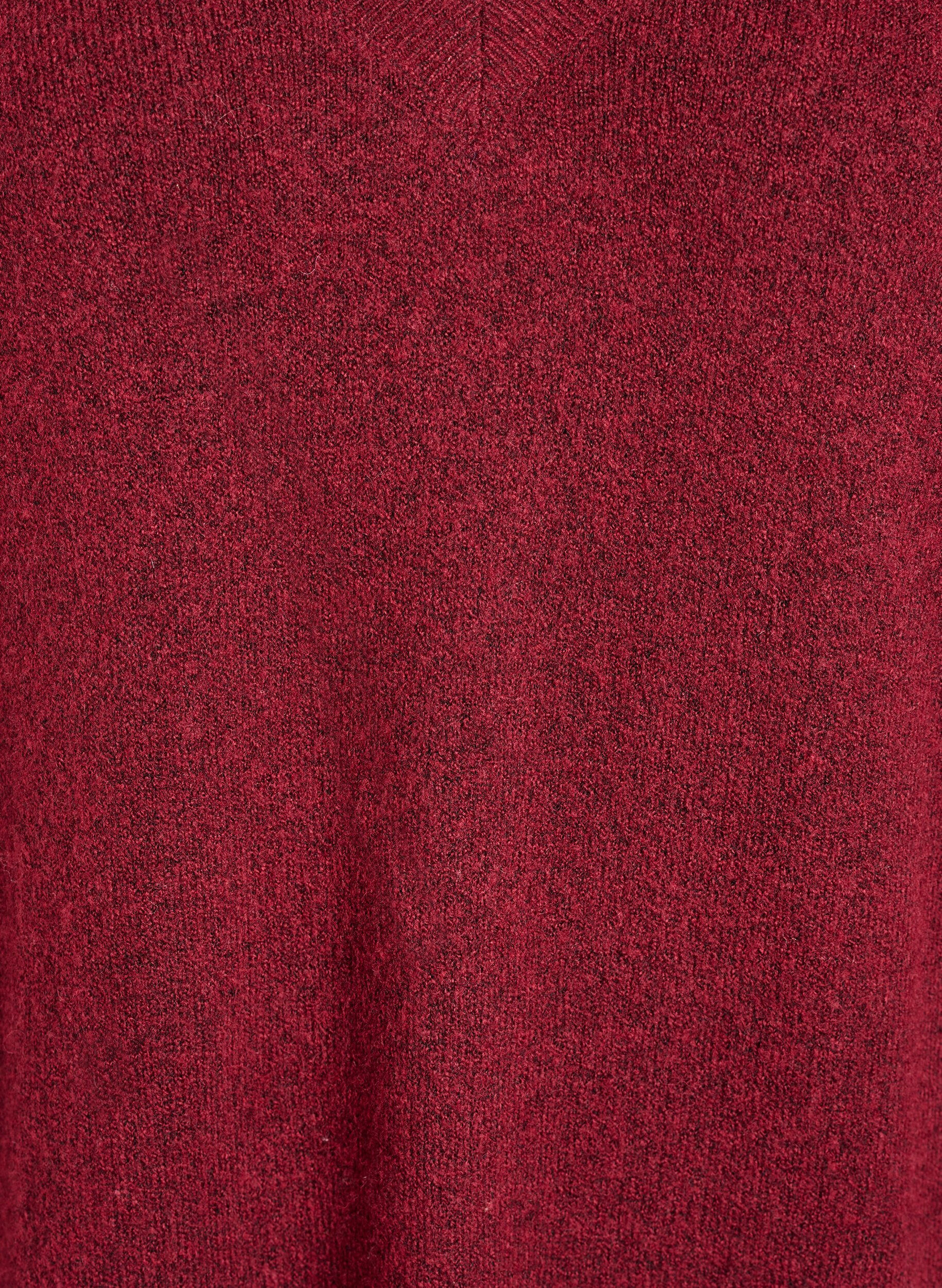 ZizziLang&aelig;rmet strikkjole med V-hals, R&oslash;d, Packshot image number 2