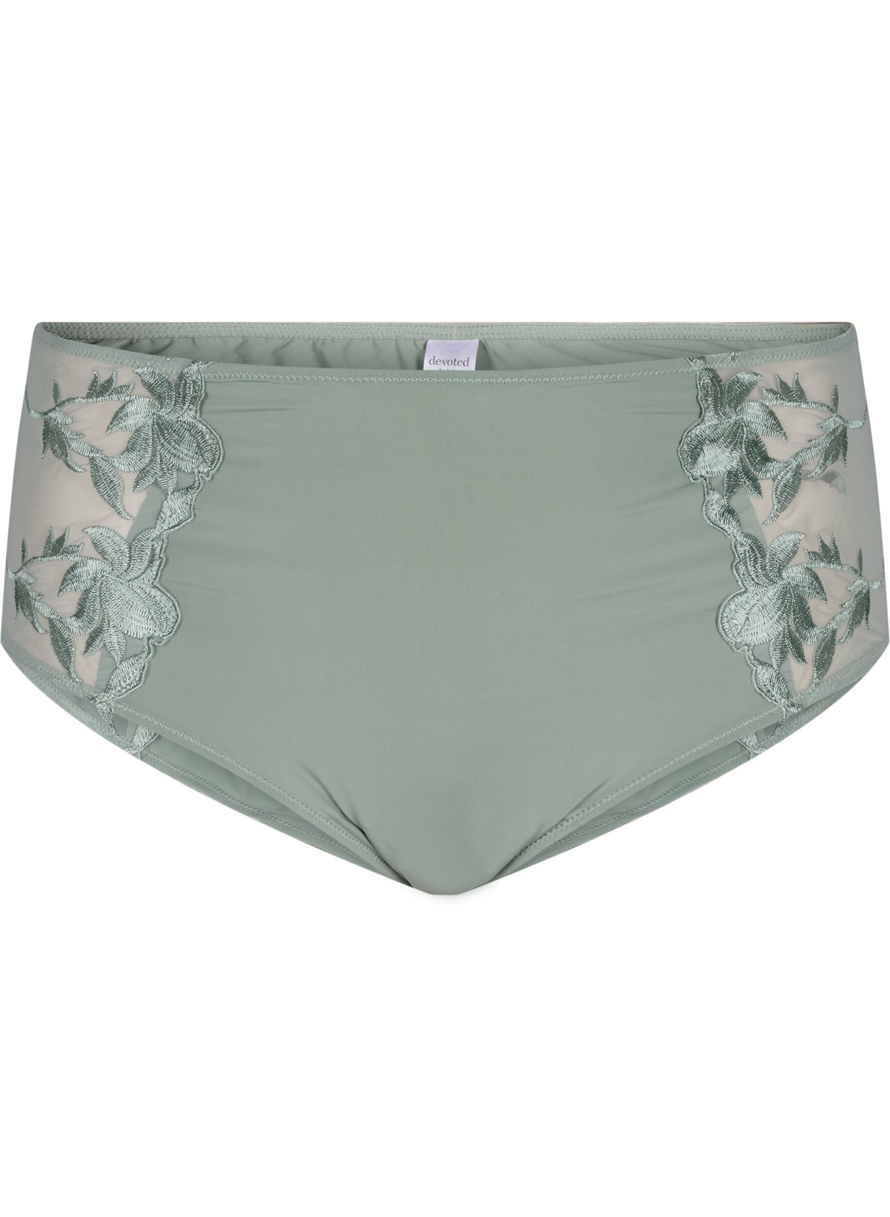 Zizzi Hipster trusse med broderi og regul&aelig;r talje, Iceberg Green, Packshot image number 0