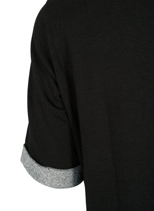 Kortærmet sweatkjole med lommer, Black, Packshot image number 3