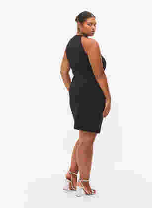 Halterneck kjole med perler, Black w. Beads, Model