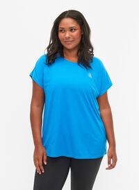 Kortærmet trænings t-shirt, Brilliant Blue, Model