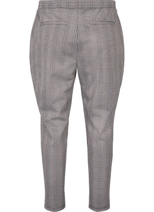 Cropped Maddison bukser med ternet mønster, Beige Brown Check, Packshot image number 1