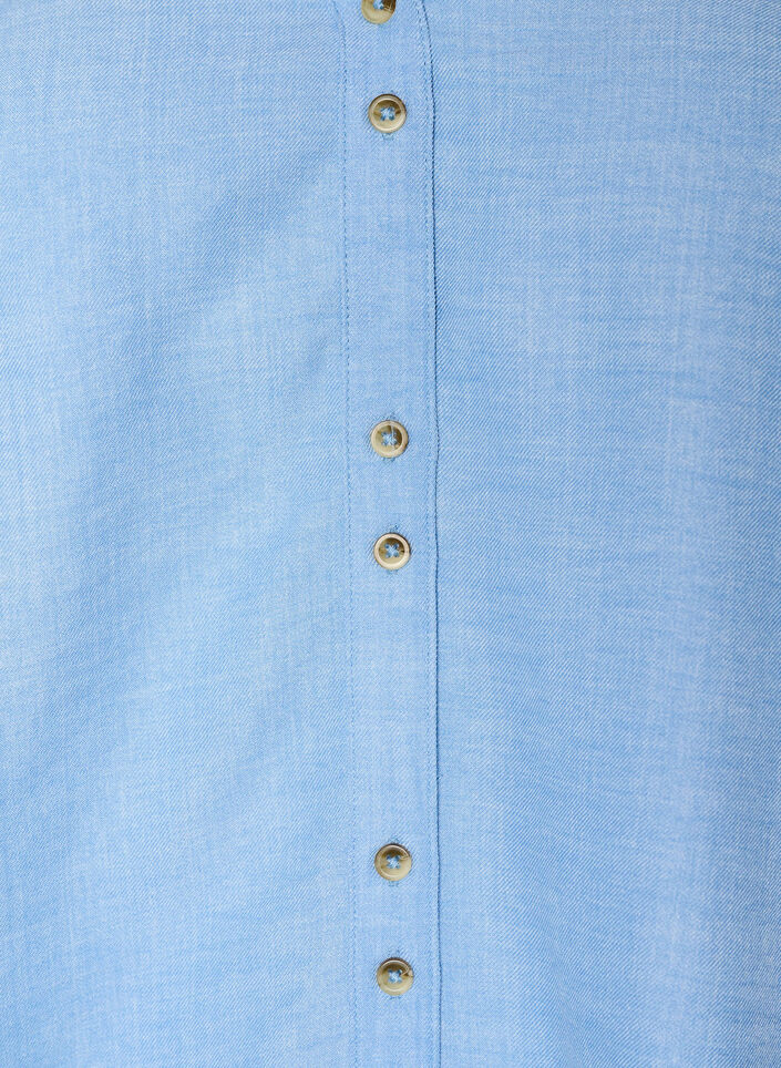 Skjortebluse med v-hals og korte &aelig;rmer, Bl&aring;, Packshot image number 2