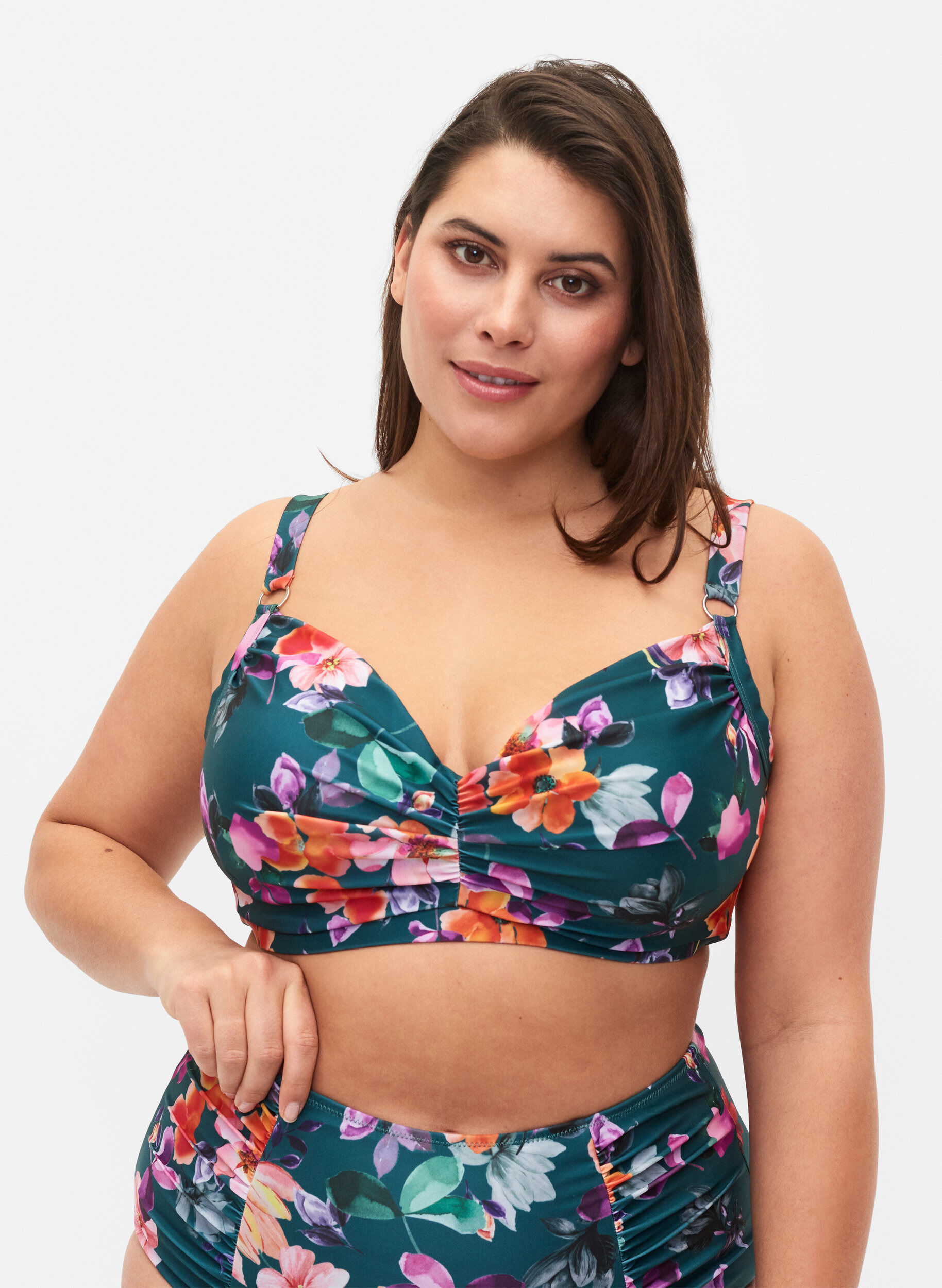 Zizzi Printet bikini bh med b&oslash;jle, Meave Print, Model image number 0
