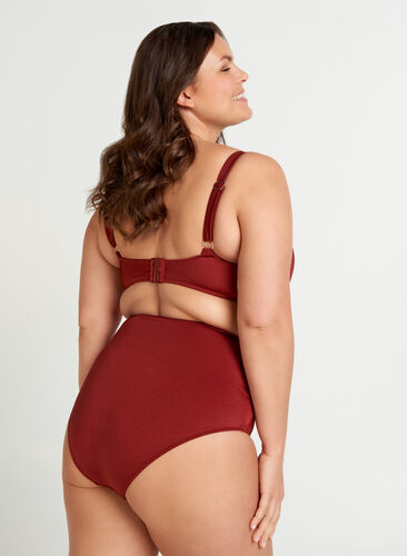 Bikini overdel med draperinger, Rusty Red, Model image number 1