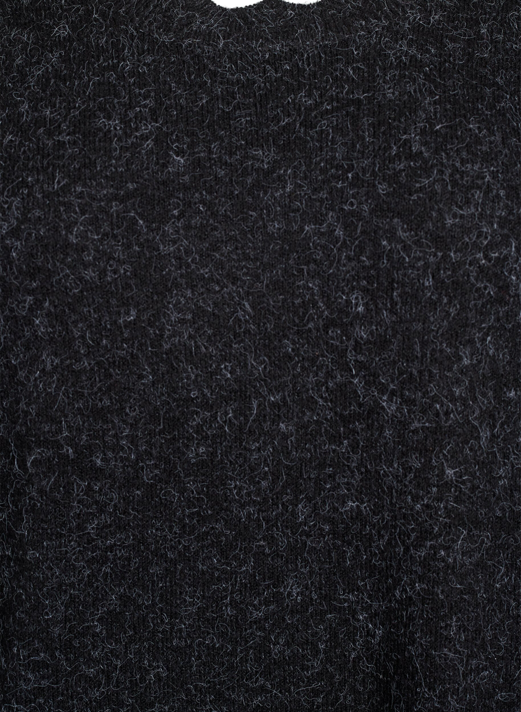 Zizzi Kort strikkjole med b&oslash;lgede kanter og slidser, Gr&aring;, Packshot image number 2