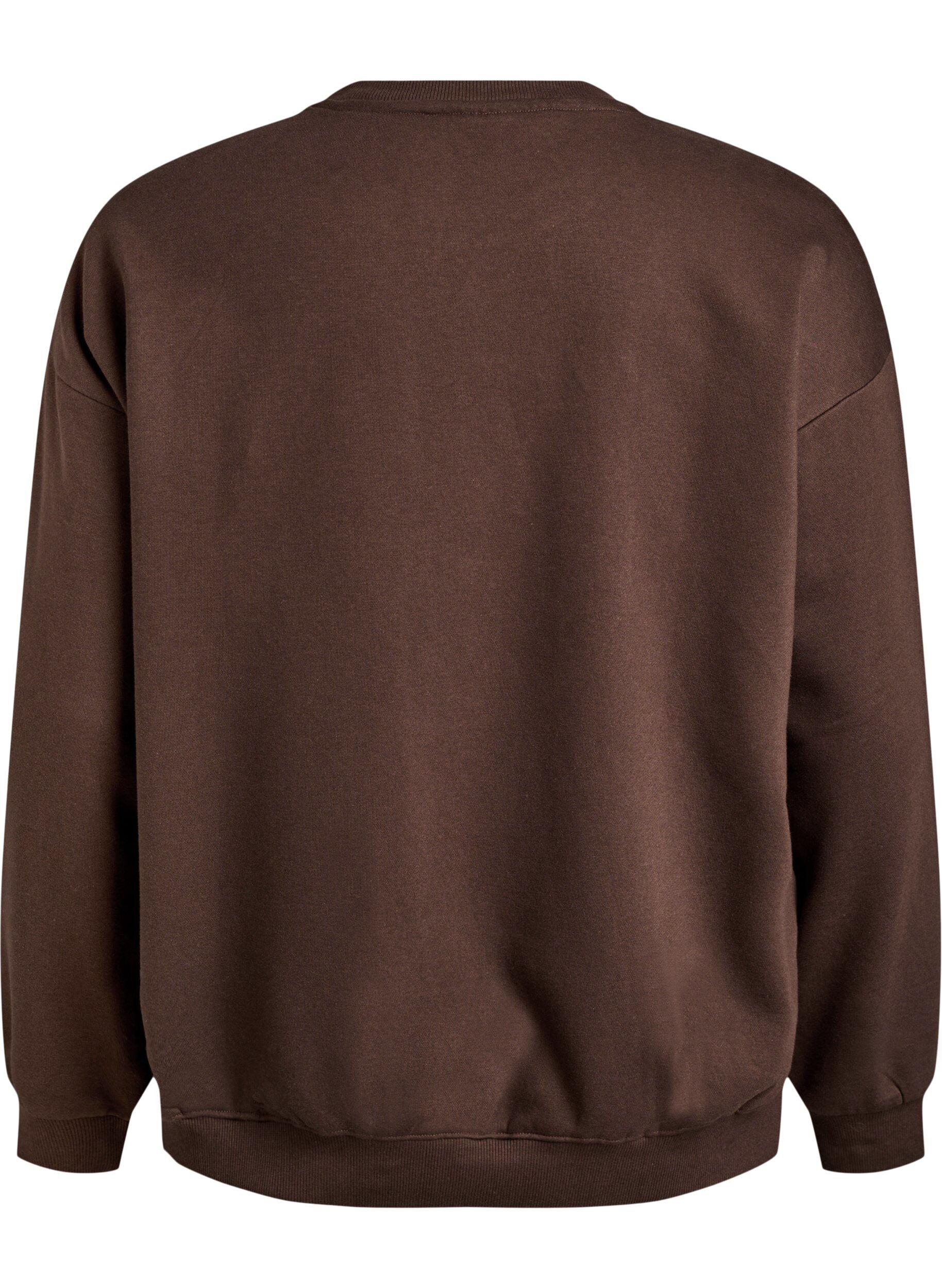 Zizzi Sweatshirt med motiv, Brun, Packshot image number 1