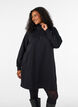 Sweatkjole med h&oslash;j ribkrave og lynl&aring;s , Sort, Model image number 0