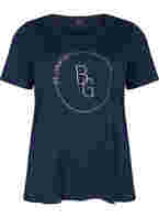 Kortærmet t-shirt med tryk, Navy Blazer BG