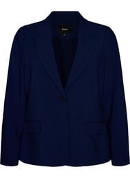 Klassisk blazer med enkel knaplukning og lommer, Bl&aring;