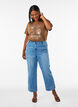 T-shirt i bomuld med printmotiv, Brun, Model image number 1