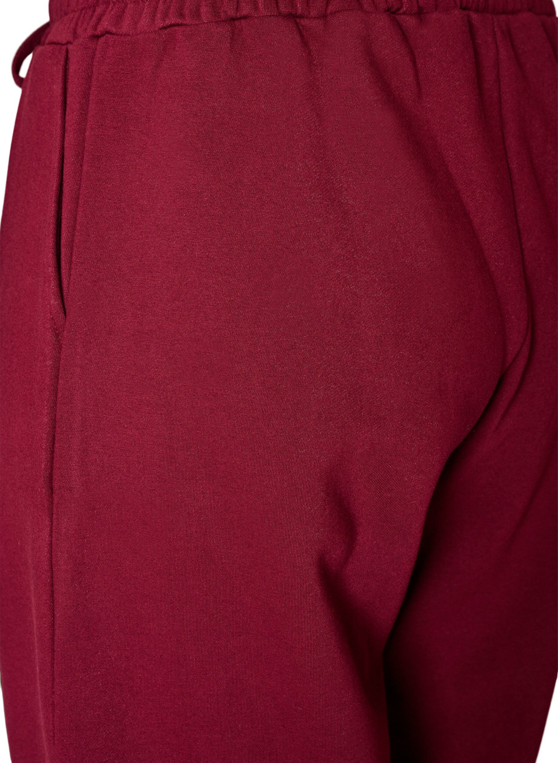 ZizziSweatpants med lommer, R&oslash;d, Packshot image number 3