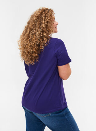 Basis t-shirt med v-hals, Parachute Purple, Model image number 1