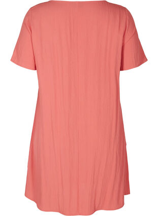 Kortærmet viskose kjole med lommer, Faded Rose, Packshot image number 1