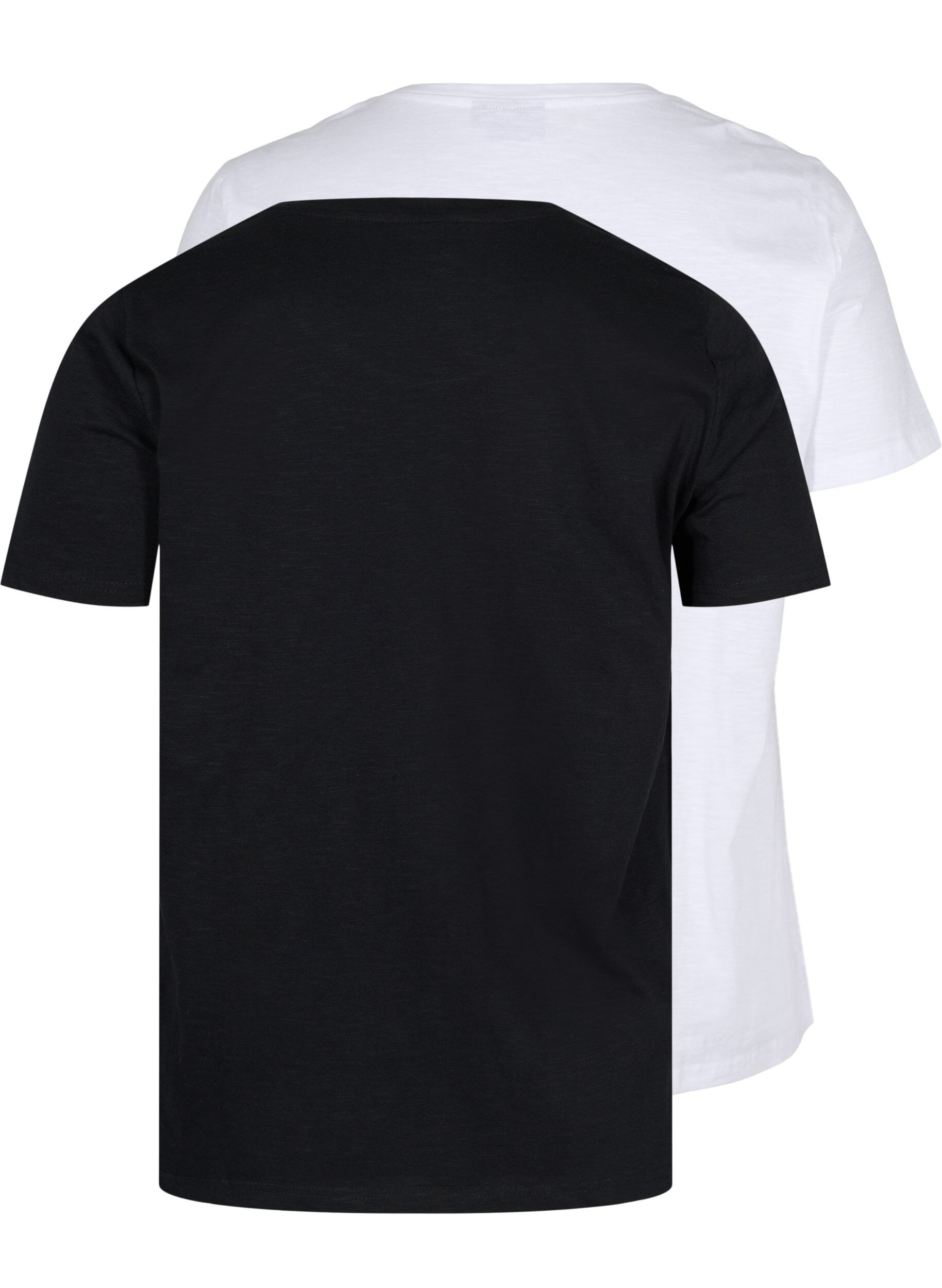Zizzi 2-pak basis t-shirt i bomuld, Black/B White, Packshot image number 1
