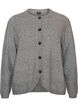 Cardigan med knapper og afrundet front, Gr&aring;, Packshot image number 0