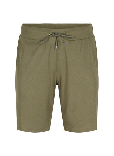 Løse shorts med ribstruktur, Ivy Green, Packshot image number 0