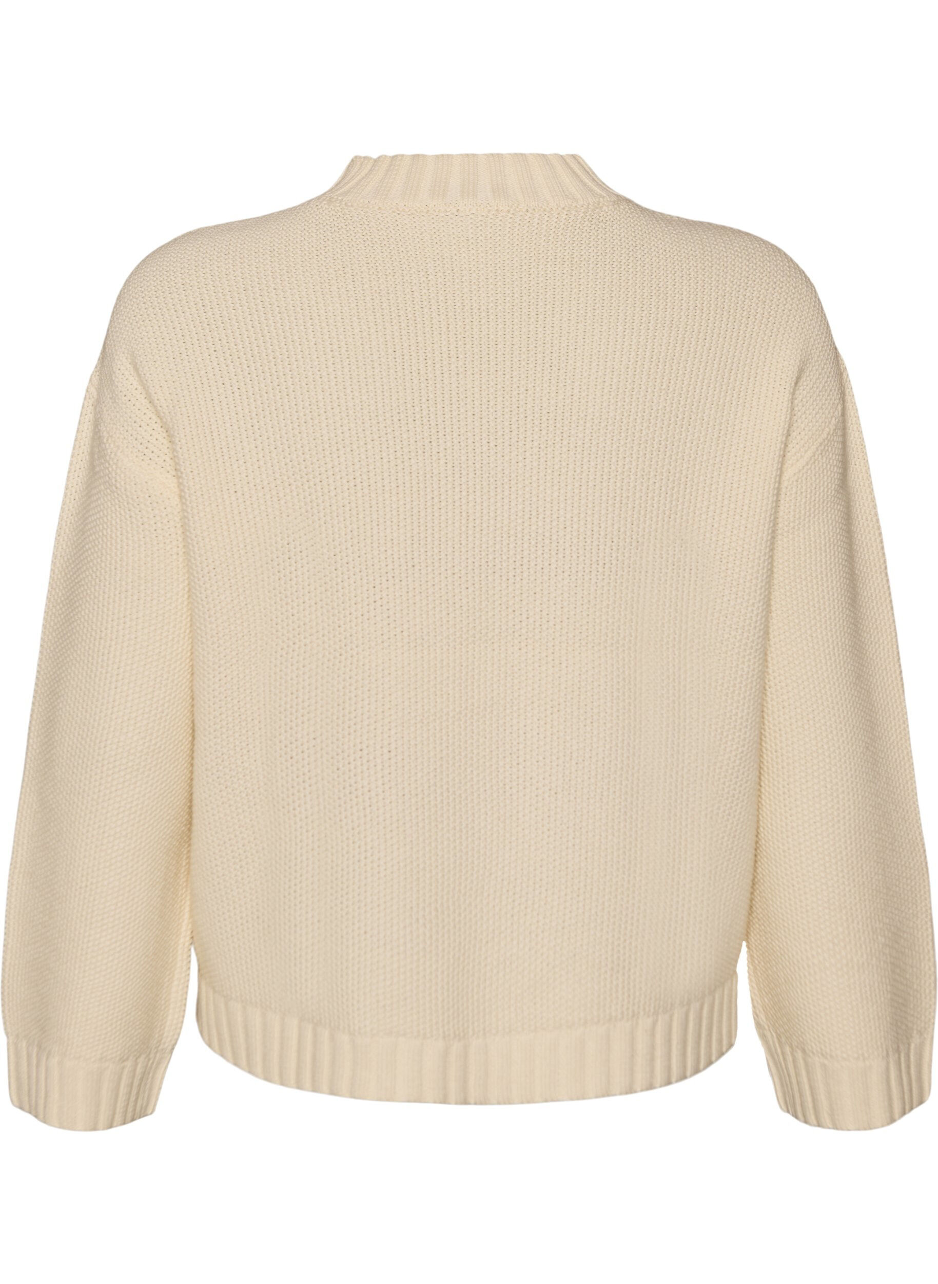 ZizziStrikbluse med kabelstrikket m&oslash;nster, Vanilla, Packshot image number 1