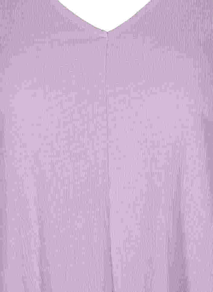 Kjole med pufærmer og v-hals, Purple Rose, Packshot image number 2