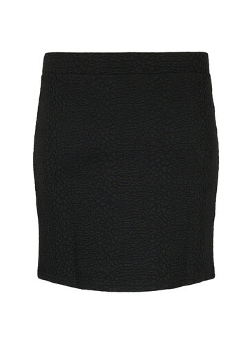 Kort nederdel med tekstur, Black, Packshot image number 1