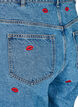 Mille mom fit jeans med broderi, Blå, Packshot image number 3