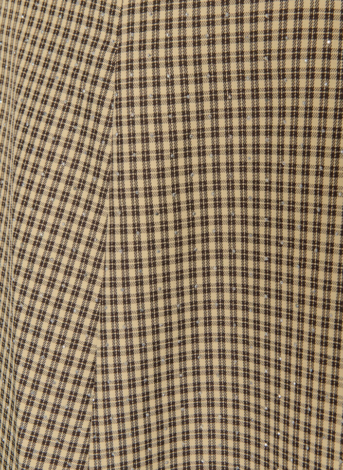 Nederdel med sm&aring;ternet m&oslash;nster og rhinsten, Brun, Packshot image number 2