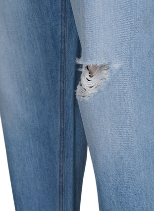 Mille mom fit jeans med sliddetaljer, Light Blue, Packshot image number 3