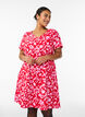 Kort a-shape kjole med blomsterprint, R&oslash;d, Model image number 0