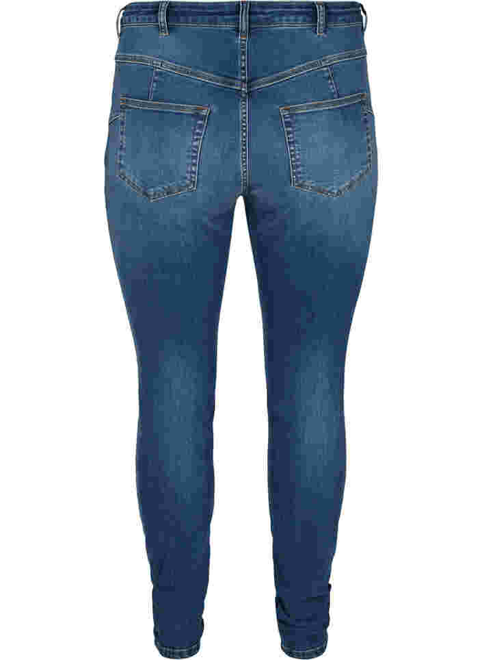 Højtaljede Amy jeans med push up, Blue denim, Packshot image number 1