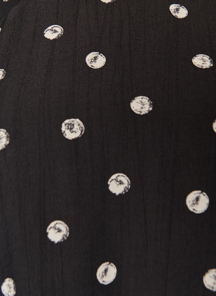 Kort kjole i viskose med ballon&aelig;rmer, Sort, Packshot