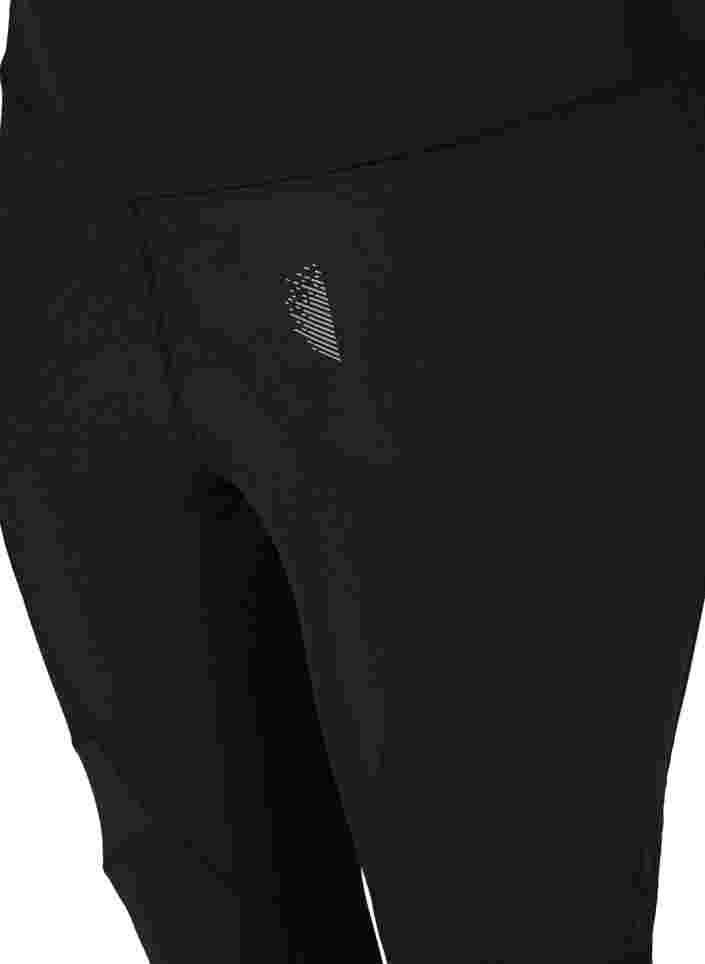 Cropped træningstights med reflex , Black, Packshot image number 2