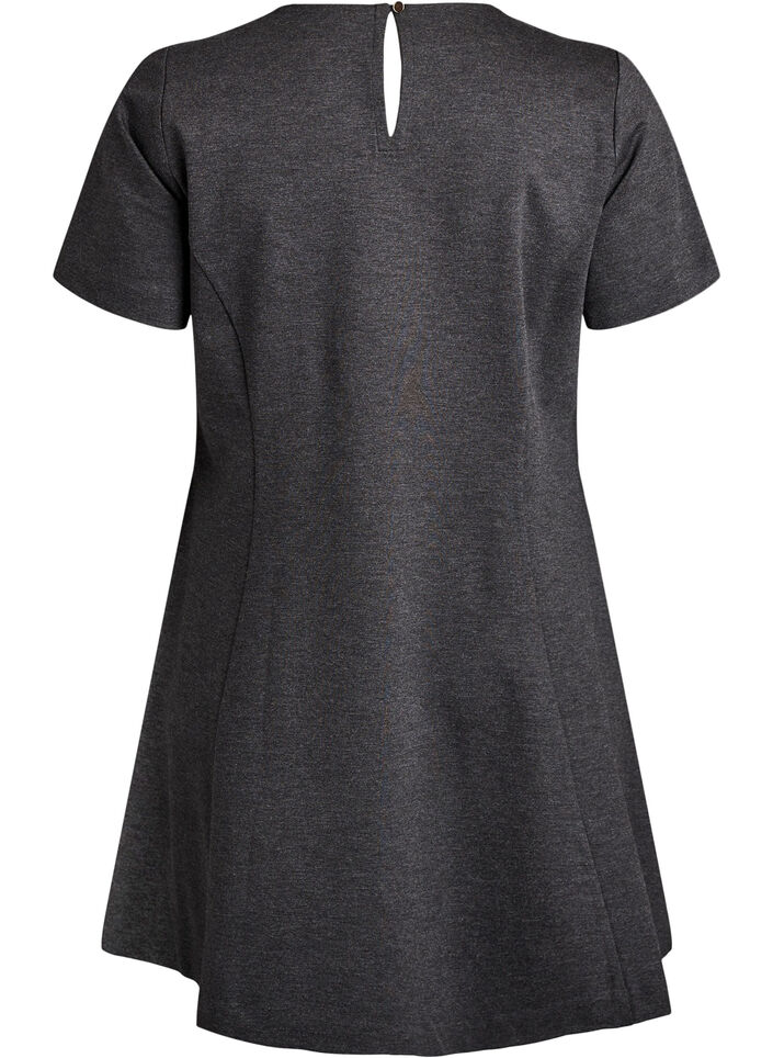 Kort jerseykjole med A-facon, Gr&aring;, Packshot image number 1