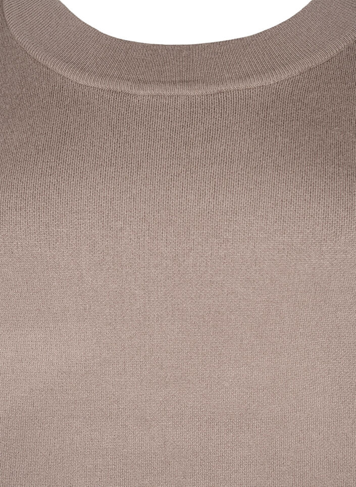 Strikkjole med broderidetaljer, Desert Taupe Comb, Packshot image number 2