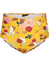 Højtaljet bikini underdel med blomsterprint, Yellow Flower Print