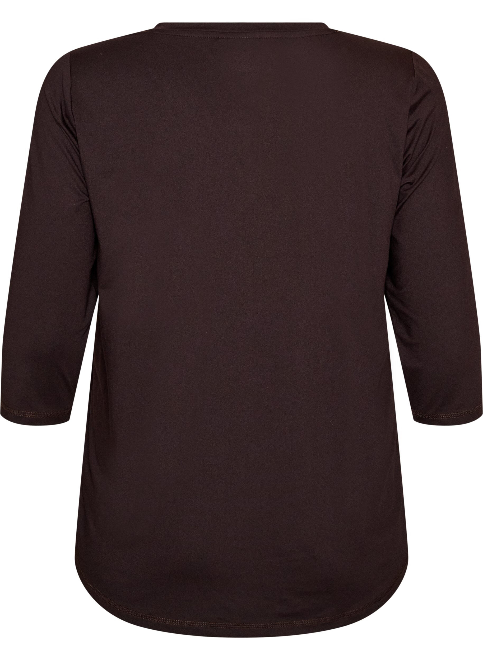 ZizziTr&aelig;ningsbluse med 3/4-&aelig;rmer, Brun, Packshot image number 1