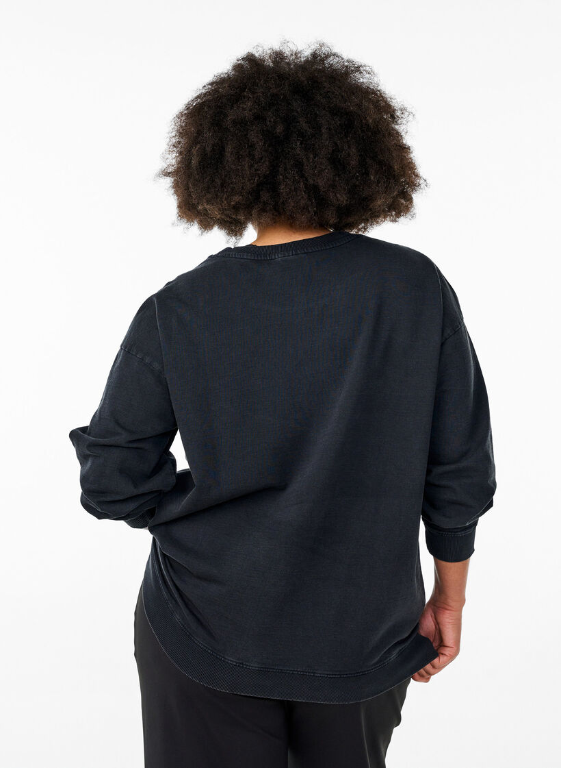 L&oslash;s sweatshirt med washed look, Gr&aring;, Model image number 2