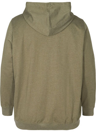Sweatshirt med hætte og tryk, Army Mel., Packshot image number 1