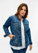 Kort denimjakke i bomuld, Blue denim, Model image number 0
