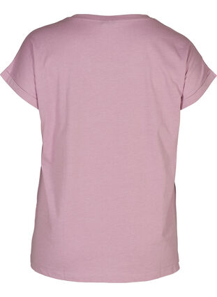 T-shirt i bomuldsmix, Lavender Mist Mel., Packshot image number 1
