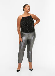 Sølv leggings med høj talje, Dark Silver, Model