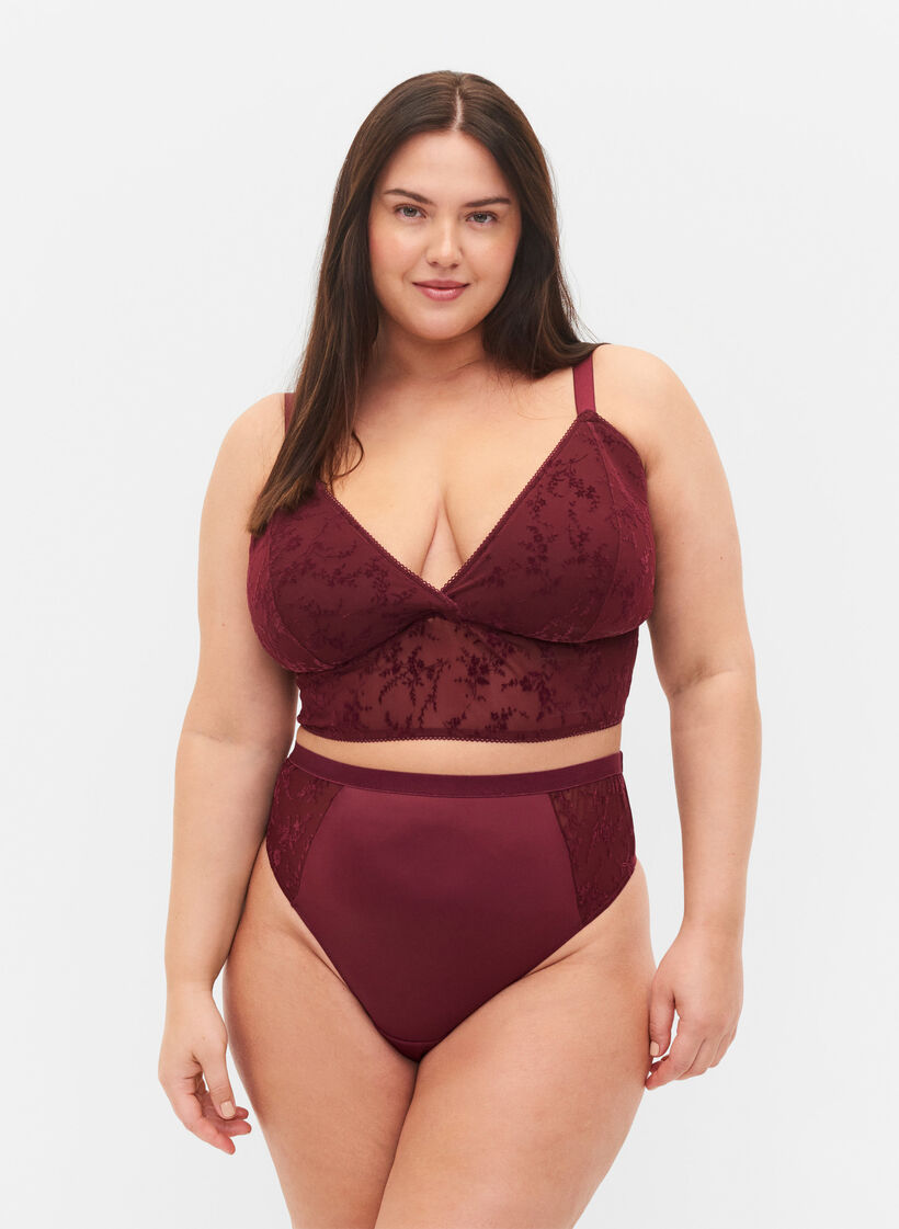 G-streng med regulær talje, Bordeaux Ass, Model image number 0