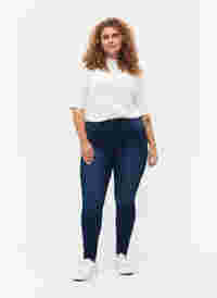 Super slim Amy jeans med høj talje, Blue denim, Model