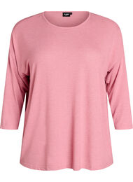 Jerseybluse med 3/4 &aelig;rmer, Lyser&oslash;d