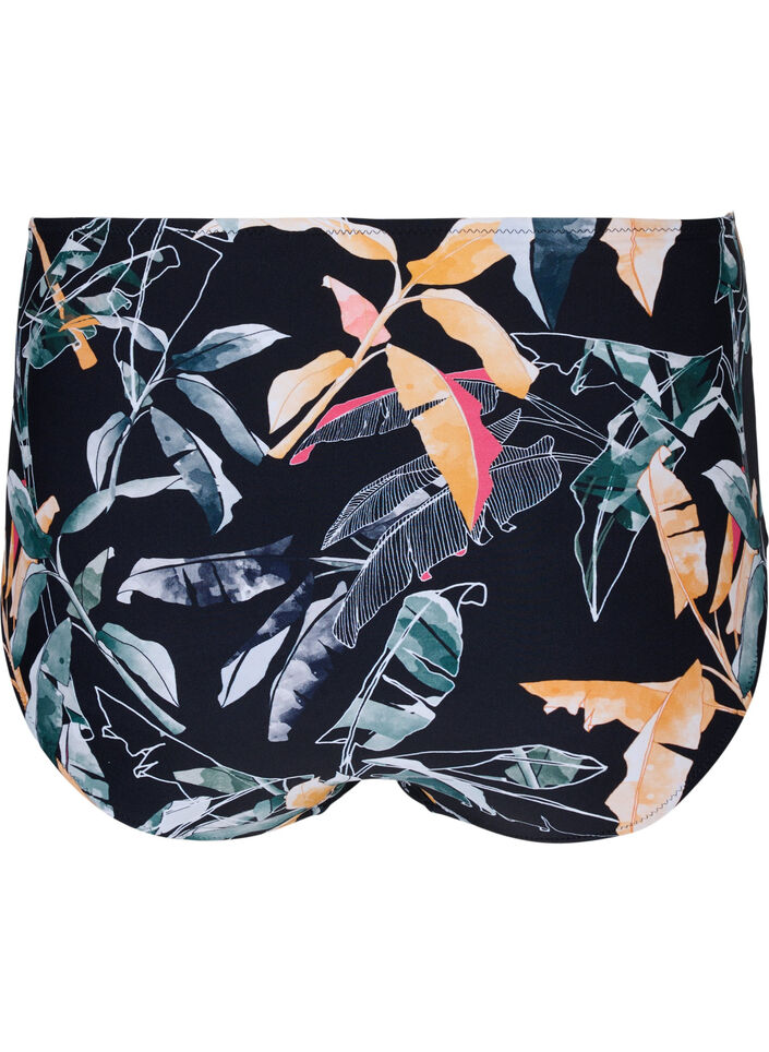 Printet bikini underdel med ekstra høj talje, Leaf Print, Packshot image number 1