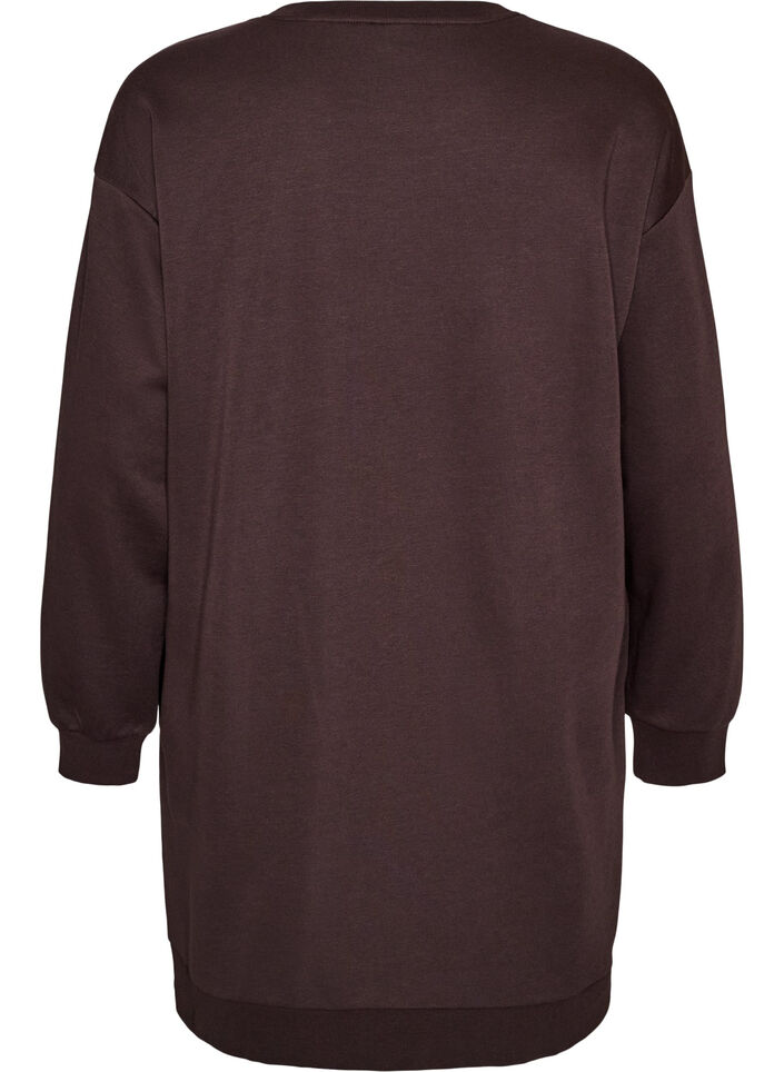 L&oslash;s sweatkjole med lommer, Brun, Packshot image number 1