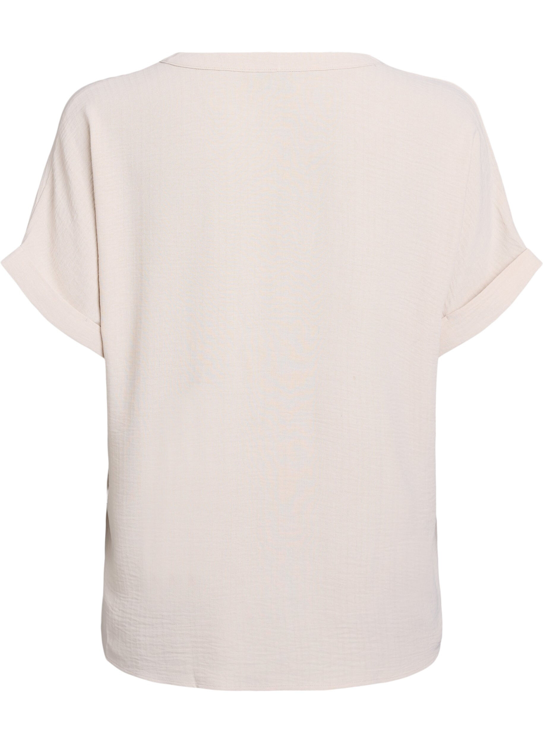 ZizziL&oslash;s bluse med korte &aelig;rmer, Beige, Packshot image number 1