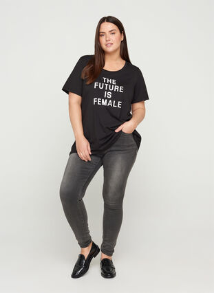 Kortærmet t-shirt med print, Black FUTURE , Model image number 2