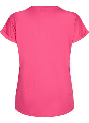 Kortærmet t-shirt i bomuldsblanding, Raspberry Sorbet, Packshot image number 1