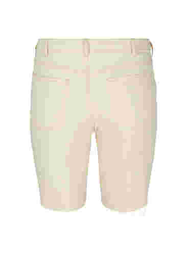 Denim shorts med rå kanter, Light Yellow, Packshot image number 1